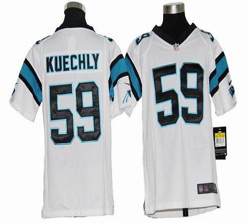 Youth Nike NFL White Carolina Panthers 59 Luke Kuechly Game Jerseys